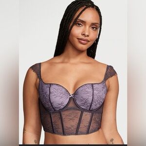 Victoria secret Purple Lace Bustier Top M DD NWT